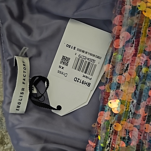 English Factory Sequin Stripe Sleeveless Minidress - Picture 5 of 6